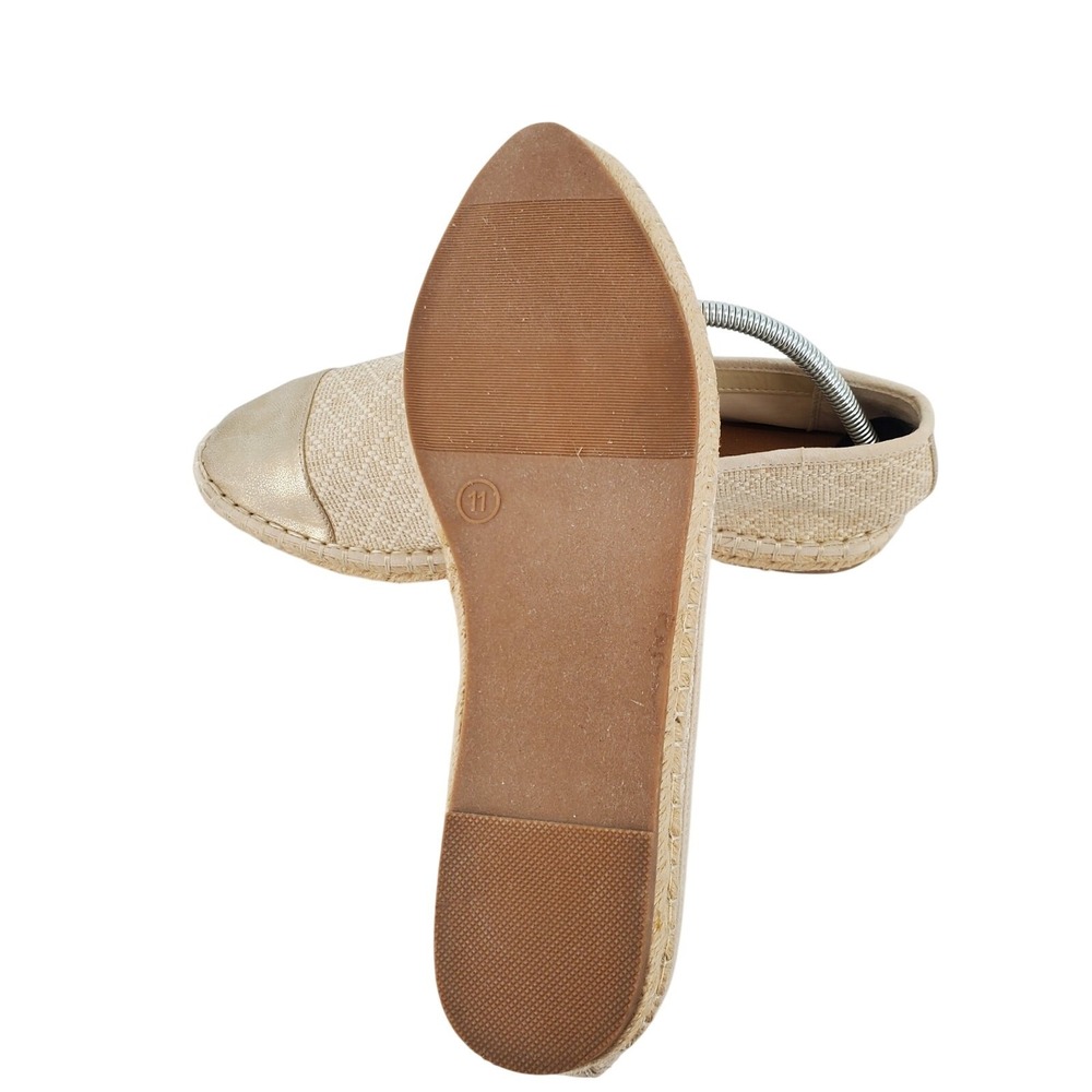Universal Thread Carly Cream Gold Metallic Cap Toe Espadrille Loafers Womens 11 - Picture 4 of 8